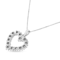 .925 Sterling Silver 1/3 Cttw Diamond Miracle-Set Open Heart 18