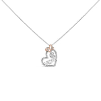 Two Tone .925 Sterling Silver 1/5 cttw Diamond 