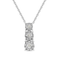 .925 Sterling Silver Diamond Accented Three Circle Frame 18