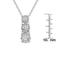 .925 Sterling Silver Diamond Accented Three Circle Frame 18