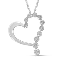 .925 Sterling Silver 1/10 Cttw Diamond Miracle-Set Open Heart 18