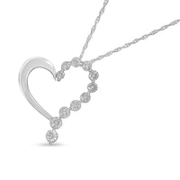 .925 Sterling Silver 1/10 Cttw Diamond Miracle-Set Open Heart 18