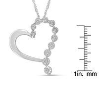 .925 Sterling Silver 1/10 Cttw Diamond Miracle-Set Open Heart 18