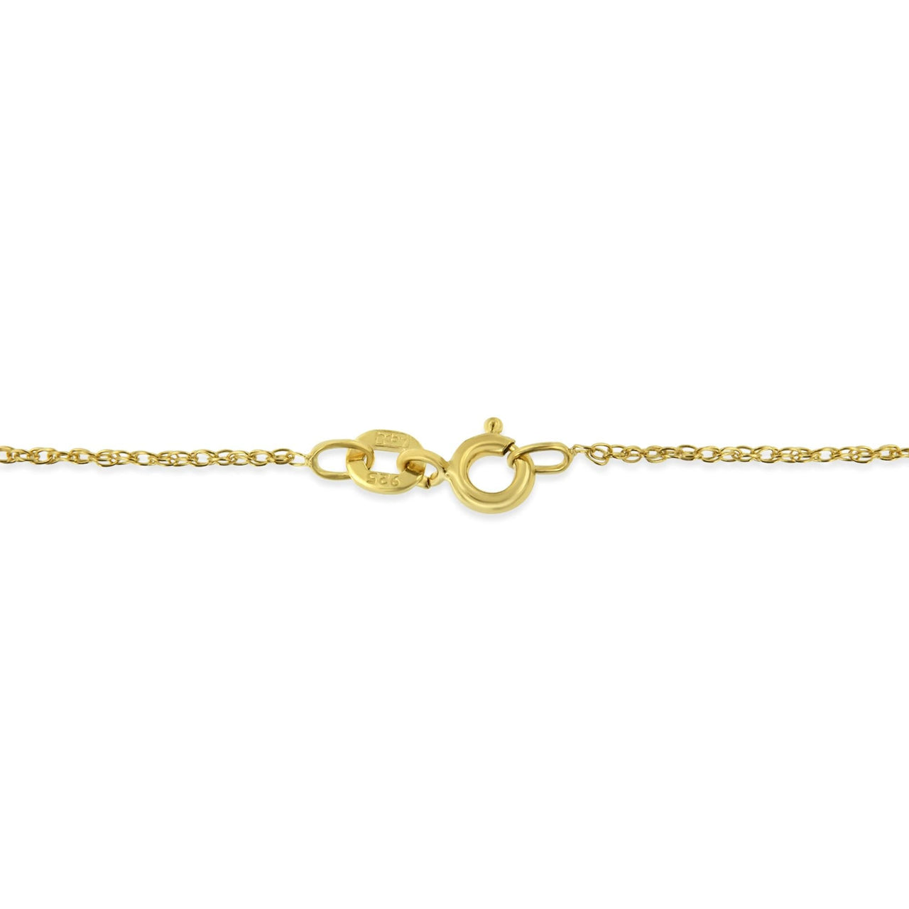 10K Yellow Gold over .925 Sterling Silver Diamond Accented Heart Angel Wing Key to Heaven 18" Rope Chain Pendant Necklace (H-I Color, I2-I3 Clarity)