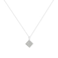 .925 Sterling Silver 1/3 cttw Diamond Rhombus Shaped 18