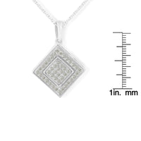 .925 Sterling Silver 1/3 cttw Diamond Rhombus Shaped 18