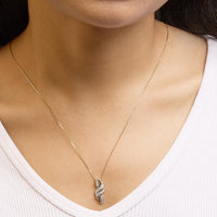 14K Yellow Gold Plated .925 Sterling Silver Round-Cut Diamond Accent Cross Bypass 18