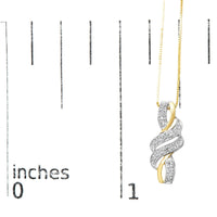 10K Yellow Gold Plated .925 Sterling Silver 1/20 cttw Round Cut Diamond Swirl Pendant Necklace (H-I Color, I2-I3 Clarity)