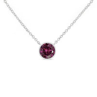 .925 Sterling Silver Bezel Set 3.5mm Created Gemstone Solitaire 18
