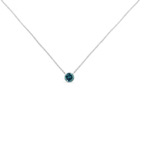 .925 Sterling Silver Bezel Set 3.5mm Created Gemstone Solitaire 18