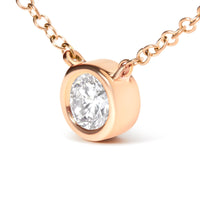 10K Gold Round Brilliant-Cut Diamond Modern Bezel-Set Solitaire 16