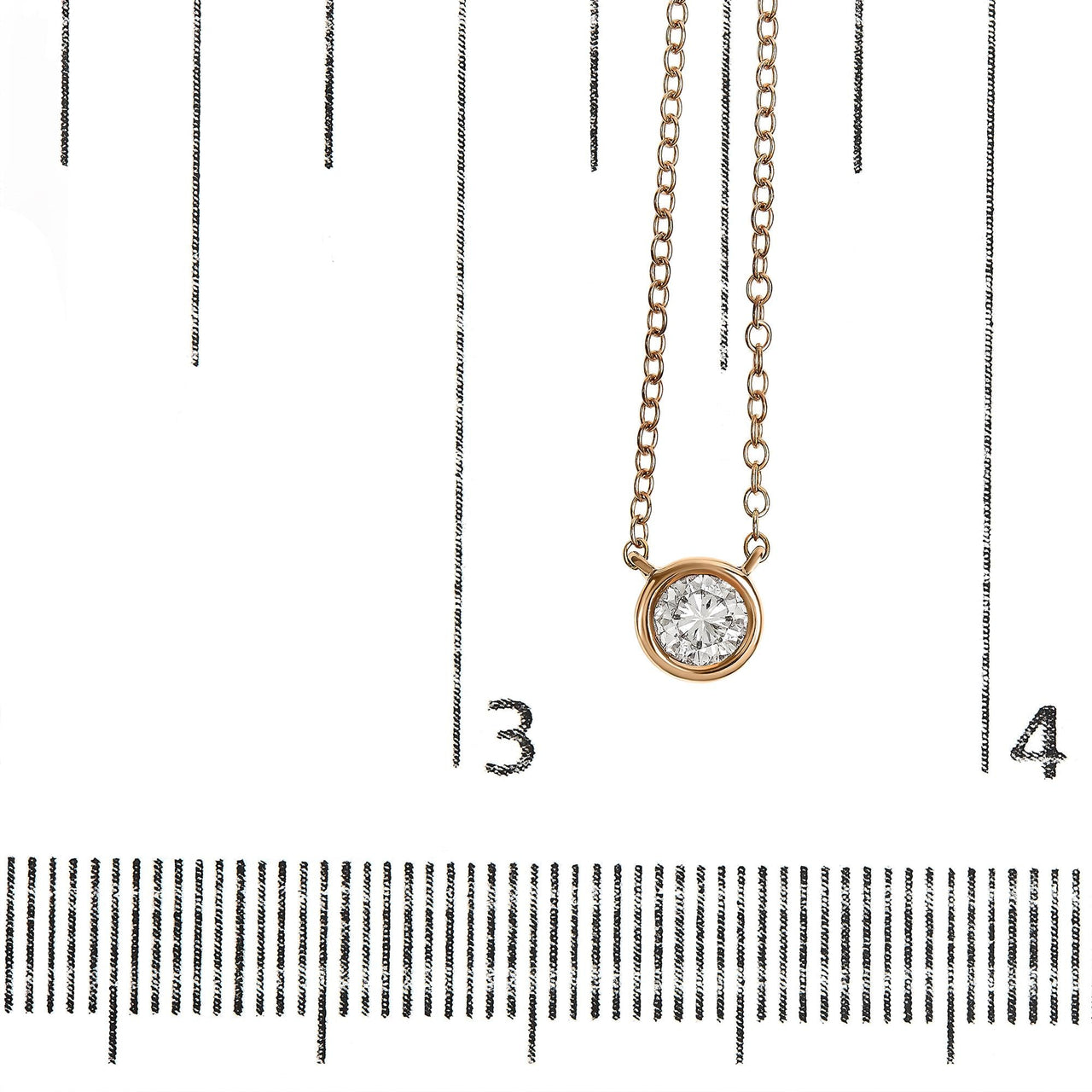 Sterling Silver Bezel-Set Diamond Solitaire Pendant Necklace (1/3 cttw, H-I Color, I1-I2 Clarity)