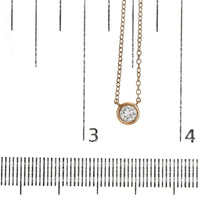 10K Rose Gold 3/10 Carat Round Brilliant-Cut Diamond Modern Bezel-Set Solitaire 16