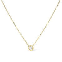 10K Yellow Gold 3/10 Carat Round Brilliant-Cut Diamond Modern Bezel-Set Solitaire 16