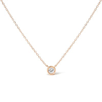 10K Gold Round Brilliant-Cut Diamond Modern Bezel-Set Solitaire 16