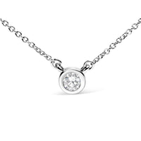 10K Gold Round Brilliant-Cut Diamond Modern Bezel-Set Solitaire 16