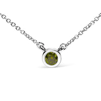 14K White Gold 1/2 Cttw Green Lab Grown Diamond Bezel-Set Solitaire 18
