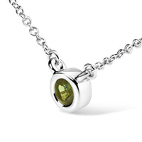 14K White Gold 1/2 Cttw Green Lab Grown Diamond Bezel-Set Solitaire 18