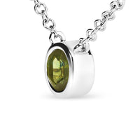 14K White Gold 1/2 Cttw Green Lab Grown Diamond Bezel-Set Solitaire 18