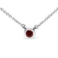14K White Gold 1/2 Cttw Red Lab Grown Diamond Bezel-Set Solitaire 18
