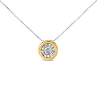 10K Yellow Gold 1/10 Cttw Bezel Solitaire Round-Cut Diamond 18