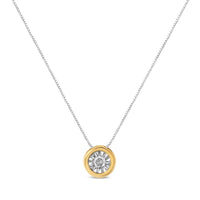 10K Yellow Gold 1/10 Cttw Bezel Solitaire Round-Cut Diamond 18