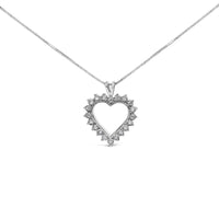 .925 Sterling Silver 1/4 Cttw Miracle Set Diamond Open Heart 18