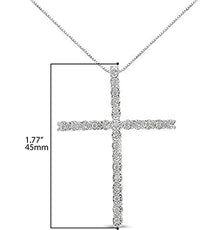 .925 Sterling Silver 1/2 Cttw Brilliant Cut Diamond Miracle-Set Cross 18