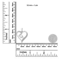.925 Sterling Silver 1/10 cttw Diamond Heart and Mother 18