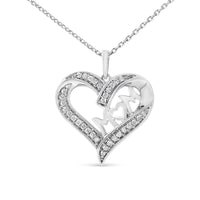 .925 Sterling Silver 1/4 cttw Diamond Engraved 