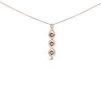 10K Two Toned Gold Plated .925 Sterling Silver 1/2 Cttw Round Diamond Twisted 18