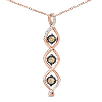 10K Two Toned Gold Plated .925 Sterling Silver 1/2 Cttw Round Diamond Twisted 18