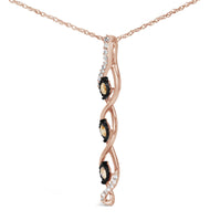 10K Two Toned Gold Plated .925 Sterling Silver 1/2 Cttw Round Diamond Twisted 18