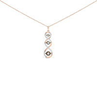 10K Two Toned Gold Plated .925 Sterling Silver 1/2 Cttw Round Diamond Twisted 18