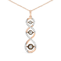 10K Two Toned Gold Plated .925 Sterling Silver 1/2 Cttw Round Diamond Twisted 18