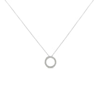 .925 Sterling Silver 1/4 Cttw Round-cut Diamond Open Circle Halo 18