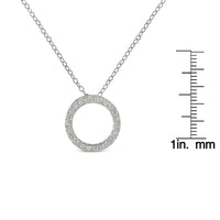 .925 Sterling Silver 1/4 Cttw Round-cut Diamond Open Circle Halo 18