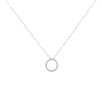 .925 Sterling Silver 1/3 Cttw Round-Cut Diamond Open Circle Halo 18