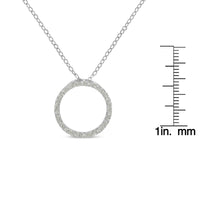 .925 Sterling Silver 1/3 Cttw Round-Cut Diamond Open Circle Halo 18