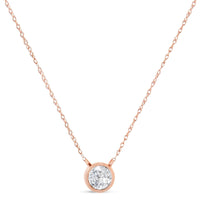 .925 Sterling Silver Round-Cut Diamond Bezel 18
