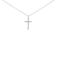 .925 Sterling Silver 1.0 Cttw Diamond Classic Cross 18