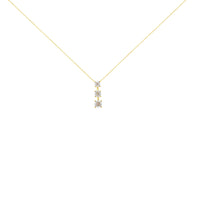 10K Yellow Gold 1/4 cttw Miracle-Set Brilliant Round Cut Diamond Graduating 3 Stone Drop 18