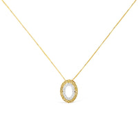 14K Yellow Gold Plated .925 Sterling Silver 1/2 Cttw Color Treated Diamond Double Oval Shape 18