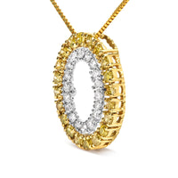 14K Yellow Gold Plated .925 Sterling Silver 1/2 Cttw Color Treated Diamond Double Oval Shape 18