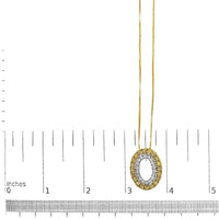 14K Yellow Gold Plated .925 Sterling Silver 1/2 Cttw Color Treated Diamond Double Oval Shape 18
