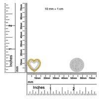 2 Micron 14K Yellow Gold Plated Sterling Silver Color Treated Diamond Heart Pendant Necklace (1/2 cttw, Yellow Color, I2-I3 Clarity)