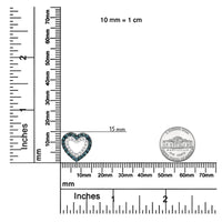 .925 Sterling Silver 1/2 Cttw Treated Blue and White Diamond Double Heart 18