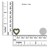 14K Yellow Gold Plated .925 Sterling Silver 1/2 cttw Color Treated Diamond Heart Pendant Necklace (Blue, Yellow, I2-I3 Clarity) - Size 18
