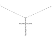 14K White Gold 4.0 Cttw Lab Grown Diamond Cross 18