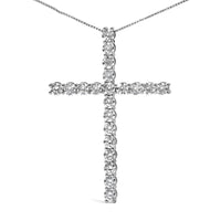 14K White Gold 4.0 Cttw Lab Grown Diamond Cross 18